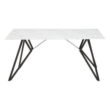 Weston Marble Effect Dining Table With 6 Chairs Set - Bargainia.com - 5018705472386