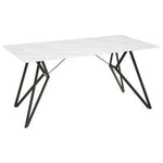 Weston Marble Effect Dining Table With 6 Chairs Set - Bargainia.com - 5018705472386
