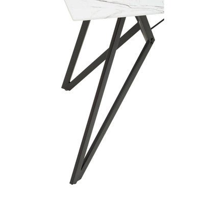 Weston Marble Effect Dining Table With 6 Chairs Set - Bargainia.com - 5018705472386