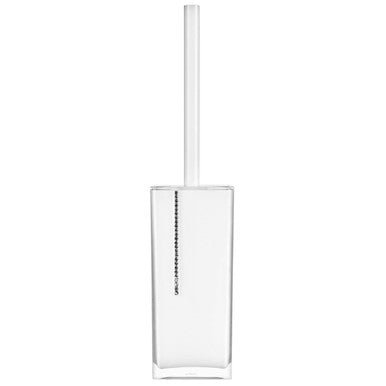 White Acrylic And Crystal Toilet Brush - Bargainia.com - 5018705729640