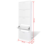 White Wooden Shoe Cabinet with 5 Compartments - Bargainia.com - 