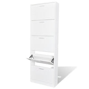 White Wooden Shoe Cabinet with 5 Compartments - Bargainia.com - 8718475885559 - 241240