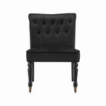 Winston Velvet Accent Chair On Wheels - Black - Bargainia.com - 