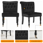 Winston Velvet Accent Chair On Wheels - Black - Bargainia.com - 