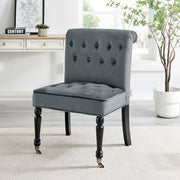 Winston Velvet Accent Chair On Wheels - Dark Grey Clearance
