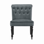 Winston Dark Grey Velvet Dining Chair with Wheels - Bargainia.com - 