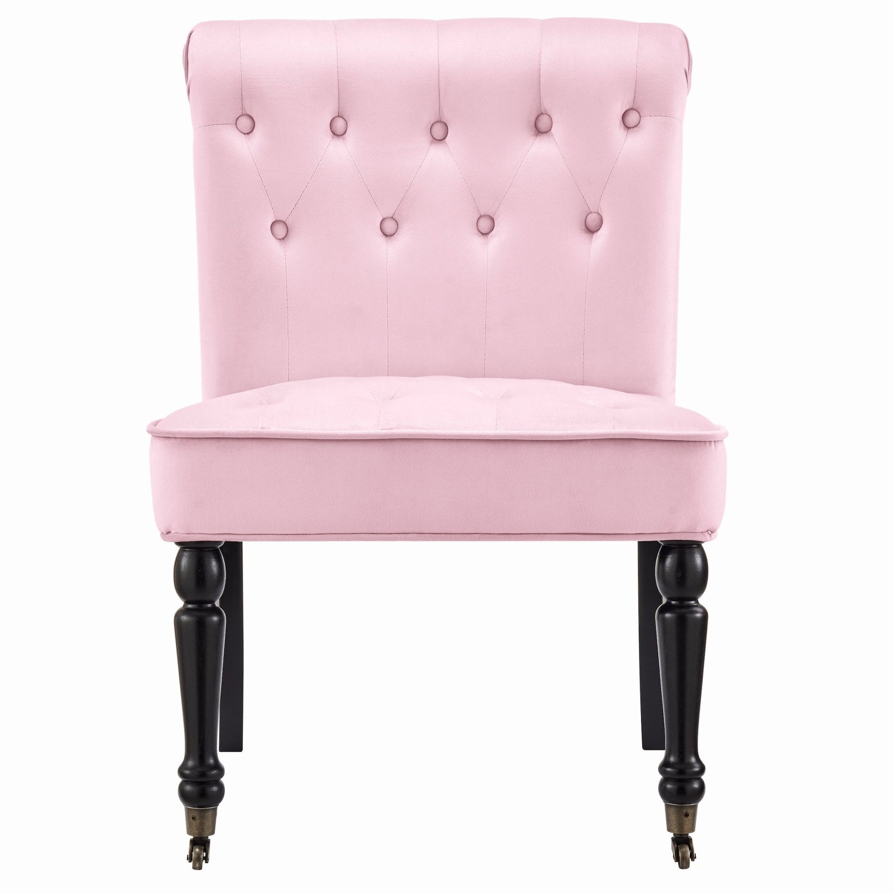 Winston Velvet Accent Chair Wheels - Powder Pink - Bargainia.com - 