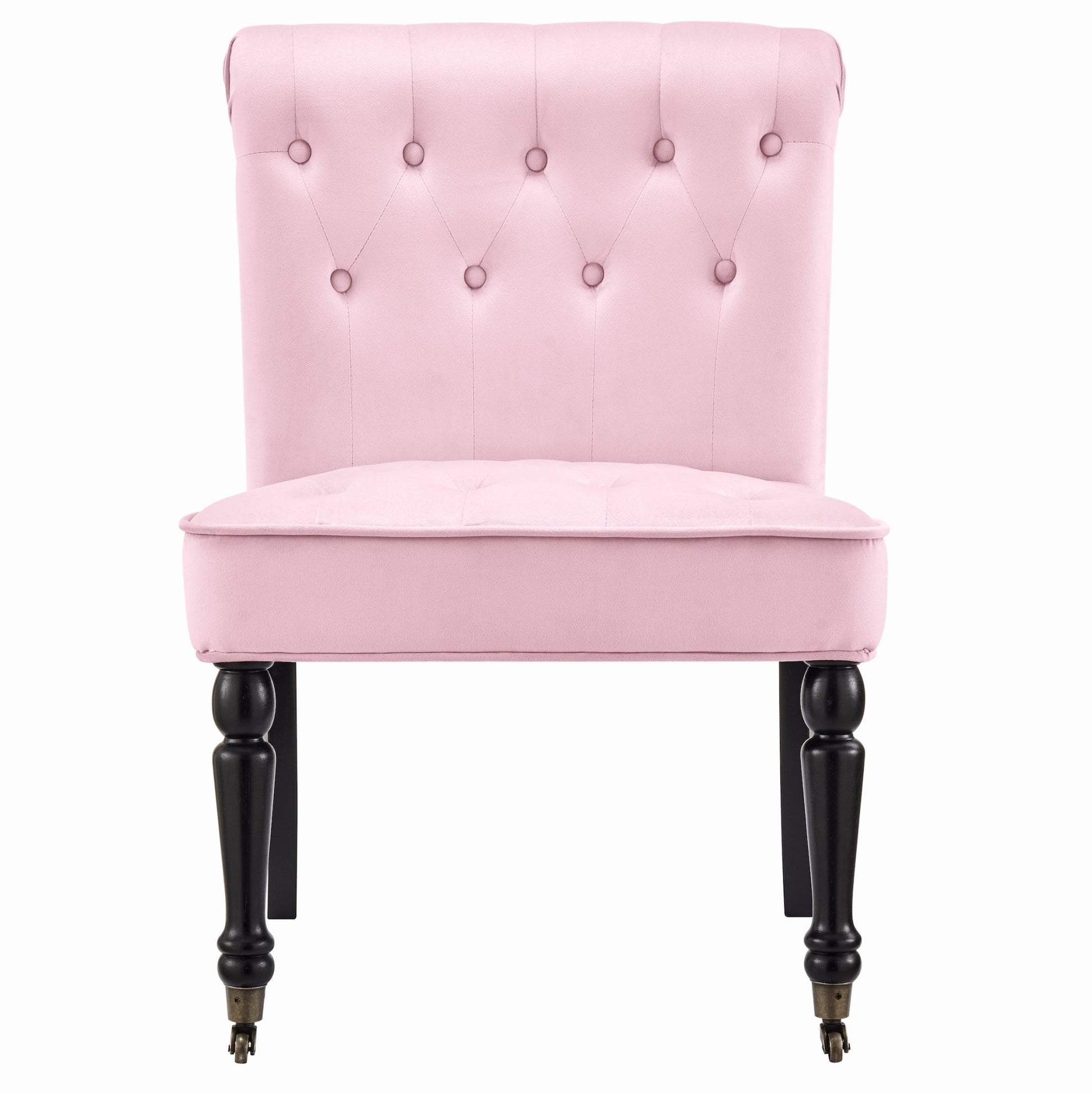 Winston Velvet Accent Chair Wheels - Powder Pink Clearance