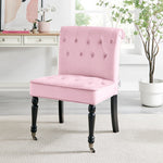 Winston Velvet Accent Chair Wheels - Powder Pink - Bargainia.com - 
