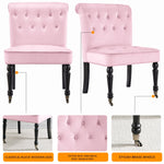 Winston Velvet Accent Chair Wheels - Powder Pink - Bargainia.com - 