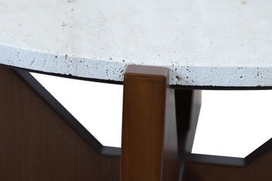 Winton Travertine Top Coffee Table With Acacia Wood Frame - Bargainia.com - 5063227018635