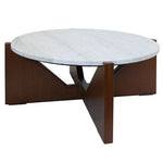 Winton Travertine Top Coffee Table With Acacia Wood Frame - Bargainia.com - 5063227018635