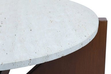 Winton Travertine Top Coffee Table With Acacia Wood Frame - Bargainia.com - 5063227018635