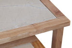 Womad Small Set Of 2 Wooden Side Tables With Cream Marble Tops - Bargainia.com - 5063227018727