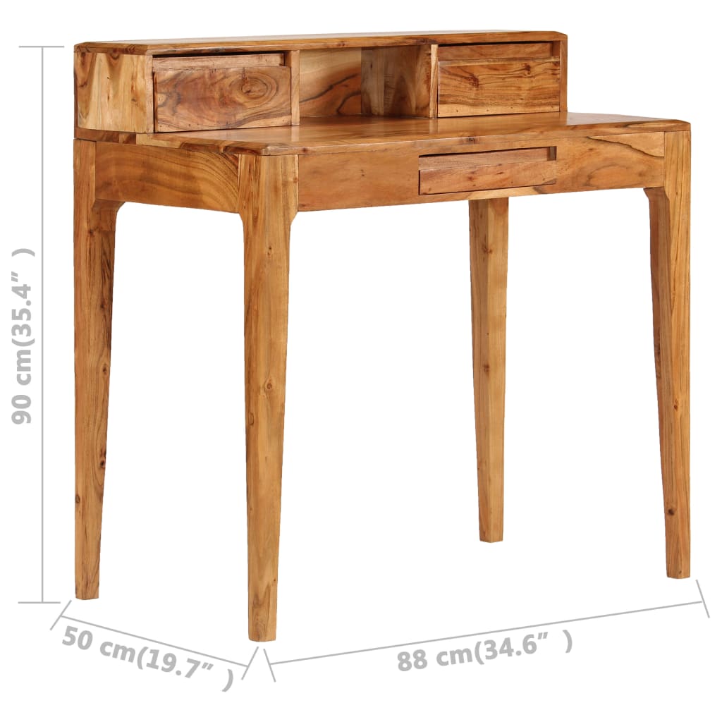 Writing Desk with Drawers Solid Wood 88x50x90 cm - Bargainia.com - 8718475570813 - 244959