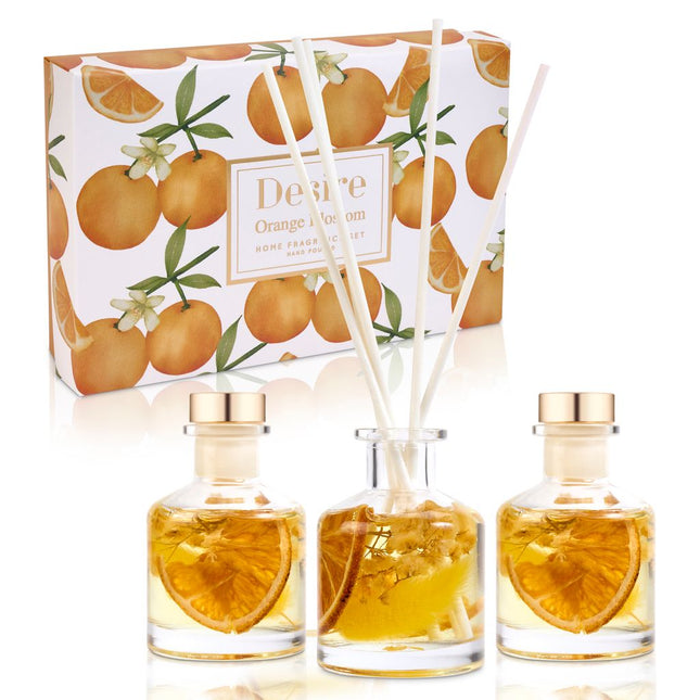 Boutique Orange Blossom Floral Reed Diffuser Set of 3 Gift Set