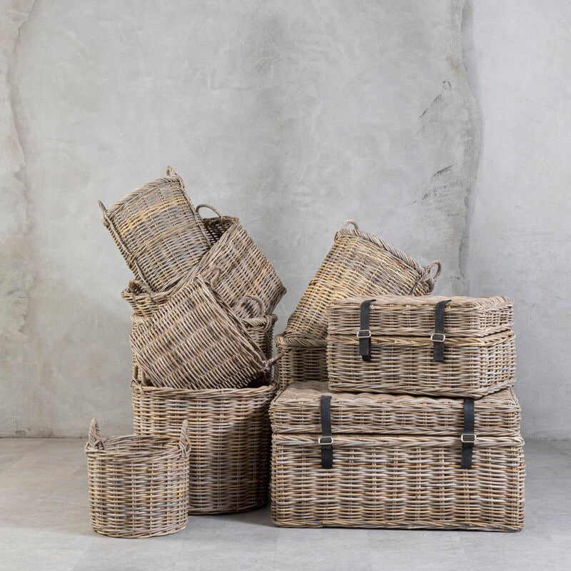 Argento Greywash Rattan Storage Trunks