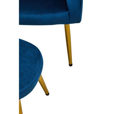 Yasmeen Midnight Blue Chair And Footstool - Bargainia.com - 5018705948300