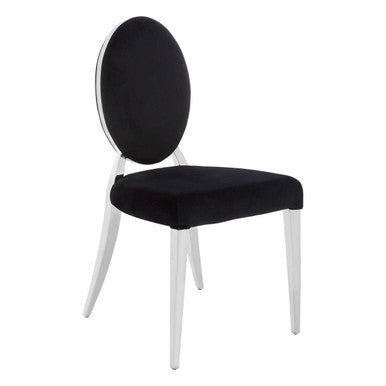 Yasmin Black Velvet And Silver Chair - Bargainia.com - 5018705434223