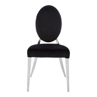 Yasmin Black Velvet And Silver Chair - Bargainia.com - 5018705434223