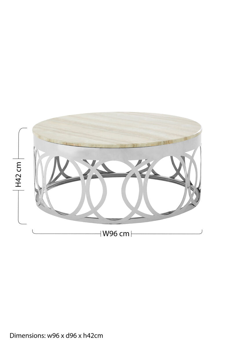 Yasmin White Marble Coffee Table - Bargainia.com - 5018705434209