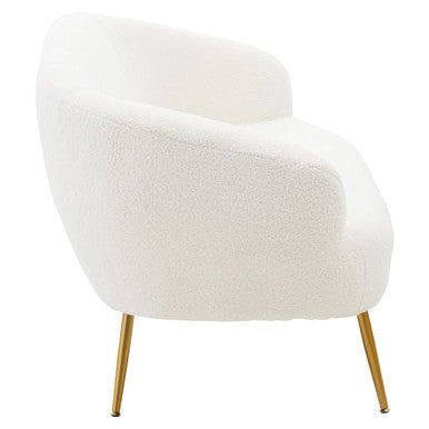 Yazmin Two Seat Sofa With Gold Finish Legs - Bargainia.com - 