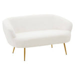 Yazmin Two Seat Sofa With Gold Finish Legs - Bargainia.com - 