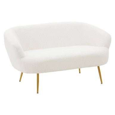 Yazmin Two Seat Sofa With Gold Finish Legs - Bargainia.com - 