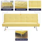 Yellow Click Clack 3 Seater Sofa Bed - Britney - Bargainia.com - 