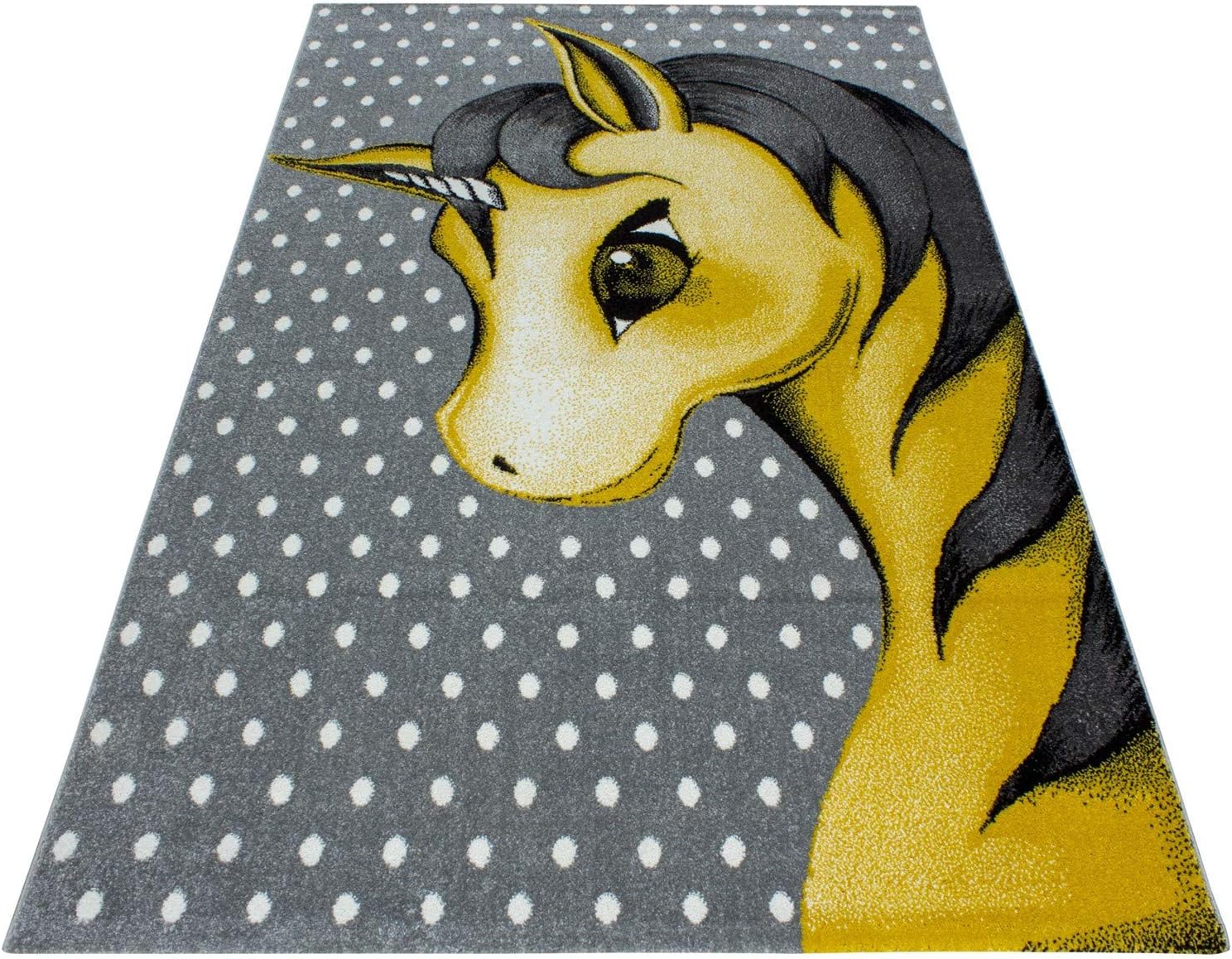 Yellow & Grey Unicorn Rug - Kids - Bargainia.com - 