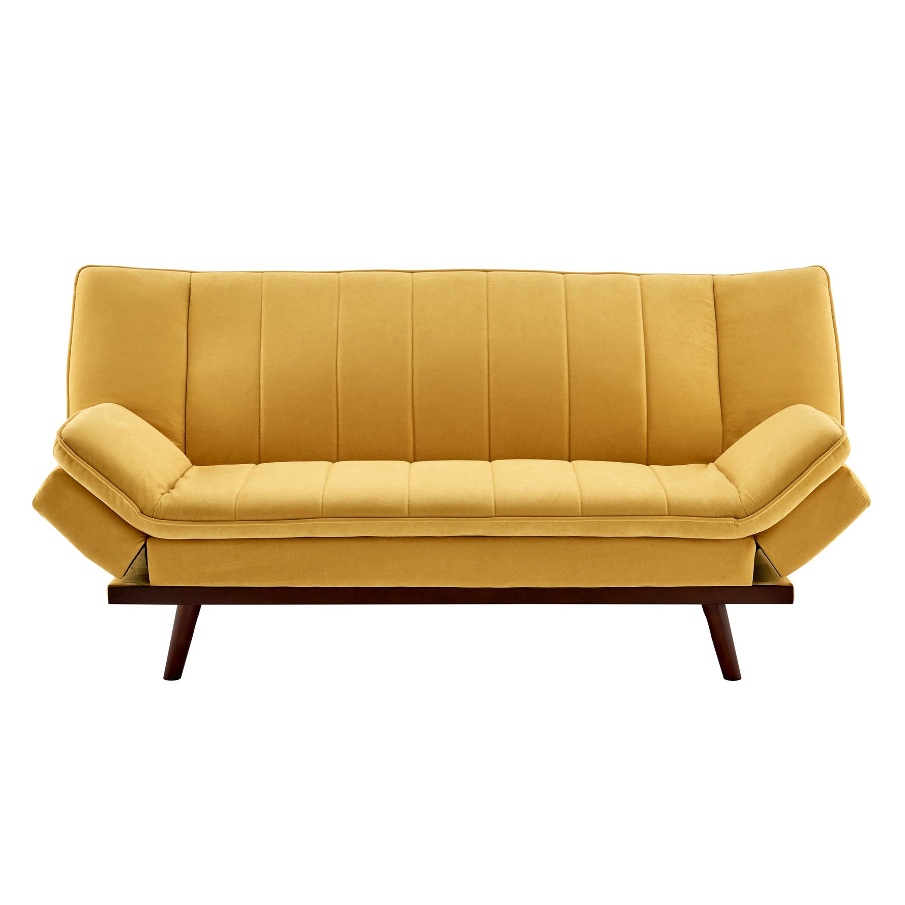 Yellow Velvet 3 Seater Sofa Bed - Mondaine - Bargainia.com - 
