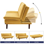 Yellow Velvet 3 Seater Sofa Bed - Mondaine - Bargainia.com - 
