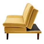 Yellow Velvet 3 Seater Sofa Bed - Mondaine - Bargainia.com - 