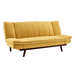 Yellow Velvet 3 Seater Sofa Bed - Mondaine - Bargainia.com - 