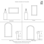 Yoko - Black Metal Gentle Arch Mirror - 120cm x 95cm - Bargainia.com - 