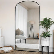 Yoko - Full Length Black Metal Gentle Arch Mirror - 180cm x 90cm - Bargainia.com - 5065017296827 - YOK18090BLK