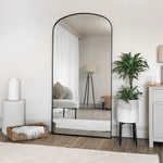 Yoko - Full Length Black Metal Gentle Arch Mirror - 180cm x 90cm - Bargainia.com - 