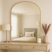 Yoko - Gold Metal Gentle Arch Mirror - 120cm x 95cm - Bargainia.com - 5061083361292 - YOK12095GLD