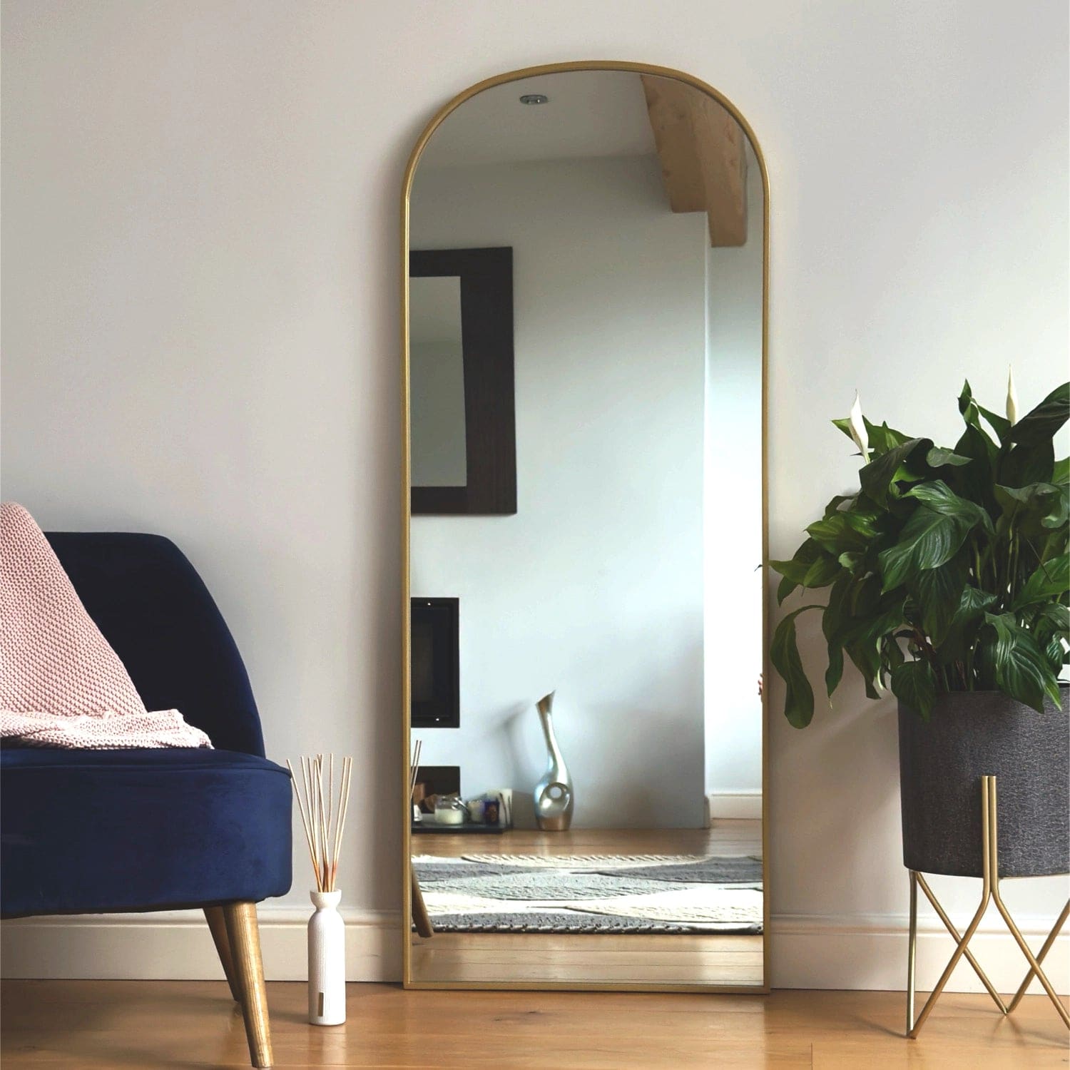 Yoko - Gold Metal Gentle Arch Mirror - 150cm x 60cm - Bargainia.com - 