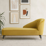 Yvette Mustard Velvet Right Hand Chaise Longue - Bargainia.com - 5018705952031