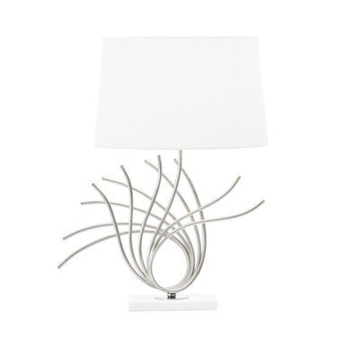 Zaha Brushed Chrome Spoke Table Lamp - Bargainia.com - 5018705993713