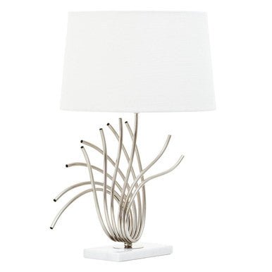 Zaha Brushed Chrome Spoke Table Lamp - Bargainia.com - 5018705993713