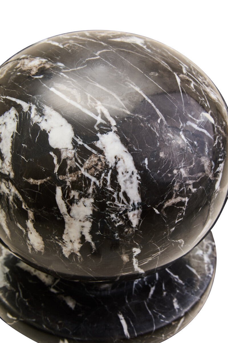 Zoro Black and White Veined Marble Ball Sculpture - Bargainia.com - 5063227016808