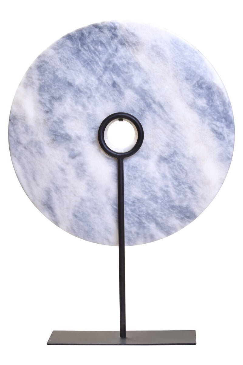 Zoro Extra Large Round Dia 35cm Grey Marble Disc Sculpture - Bargainia.com - 5063227015726