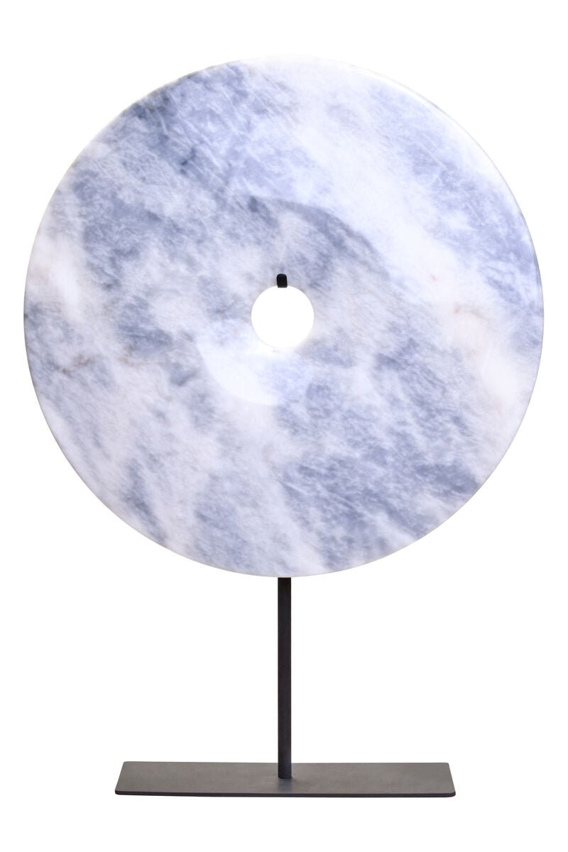 Zoro Extra Large Round Dia 35cm Grey Marble Disc Sculpture - Bargainia.com - 5063227015726