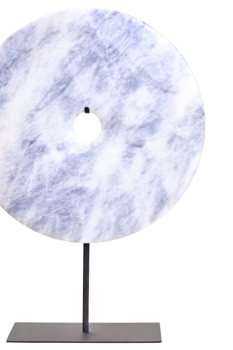 Zoro Extra Large Round Dia 35cm Grey Marble Disc Sculpture - Bargainia.com - 5063227015726