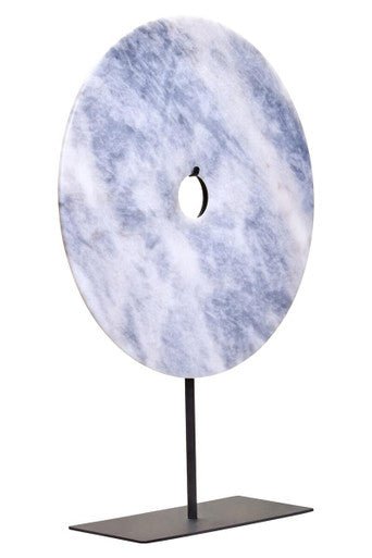 Zoro Extra Large Round Dia 35cm Grey Marble Disc Sculpture - Bargainia.com - 5063227015726