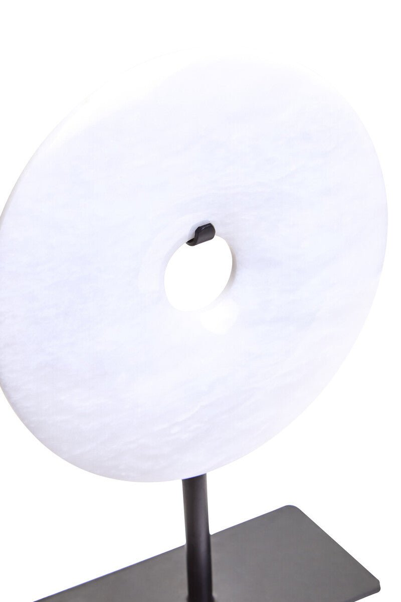 Zoro Extra Small Round Dia 15cm White Marble Disc Sculpture - Bargainia.com - 5063227015733