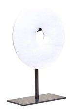 Zoro Extra Small Round Dia 15cm White Marble Disc Sculpture - Bargainia.com - 5063227015733
