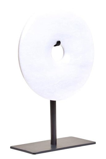 Zoro Extra Small Round Dia 15cm White Marble Disc Sculpture - Bargainia.com - 5063227015733